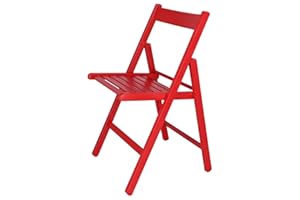 MUEBLEAR Aranaz | Silla Plegable | Diseño Moderno | Sillas Plegables y Ligeras para Exterior, Jardín o Terraza | Sillón con Reposabrazos y Respaldo | Asiento de Playa | Madera de Haya | Roja | 43 x 47 x 79 cm
