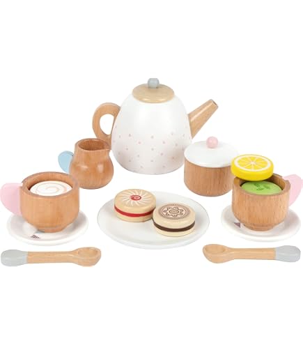 small foot Cucinetta compatta in legno, con forno, manopole girevoli, pentola, padella e accessori, da 3 anni, 11158 : Small Foot