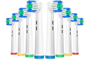 AnjoCare Replacement Brush Heads for Oral B, 8 Pack Electric Toothbrush Heads Compatible with Oral B Braun Pro1000/3000/5000/7000, Rechargeable Toothbrush Heads for Vitality and More
