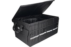 PMK GRUPO - Organizador Maletero Coche Grande | Organizador Coche Impermeable Plegable Gran Capacidad Ajustable - Color Negro