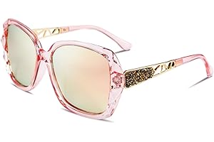 FEISEDY Oversized Polarised Sunglasses Womens, UV400 Protection Trendy Large Sunglasses Vintage Ladies Sun Glasses