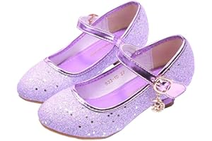BININBOX Princess Shoes Girls High Heels Sandals Sequins Glitter Crystal Party Pumps Kids Performance Shoes
