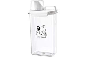 CTomche Airtight Pet Food Container with Handled Lid and Measuring Cup - BPA-Free Cat Food Bin with Pour Spout - 2.5L