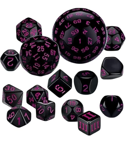 Trop Dur Ia Dice Lot De 13 Dés Polyédriques - Du D3 Au D100, Pour Jeux Trop Dur Ia Dice Lot De 13 Dés Polyédriques - Du D3 Au D100, Pour Jeux