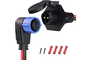 XMK Trolling Motor Plug and Receptacle,12V/24V/26V/48V 8 Gauge 2-Wire Trolling Motor Plug for Minn Kota Marine Boat,Male&Female Quick Connector and Receptacle,Waterproof