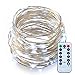 Produktbild ITART Lange Lichterketten Fee Lichter Batteriebetriebene mit Fernbedienung Beleuchtung Led Sternenklar Leuchten Dimmbar Weiße Fee String Licht 50leds / 5m Silber Lichter am Seil