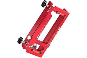 TIKATARER 2026 Uppgradera Dörrgångjärn Jig, Aluminiumlegering Exakt Dörrgångjärn Router Mallsats, Justerbart Insticksjiggverktyg med 2,5 Tum-5 Tum L T 1/4 /8 R Fyrkantiga Hörntyper