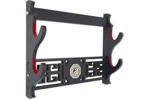 SHULI 2 Couche Support d'épée Support Mural Velours Katana rembourré Stand Samurai Support d'épée présentoir Katana-A