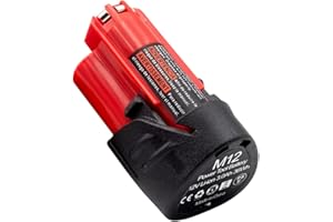 AKKOPOWER 12V M12 Replace Battery 12V 3.0Ah Li-ion replacement battery for Milwaukee M12 48-11-2411 48-11-2440 Xc 48-11-2420 4932451388 48-11-2401 48-11-2402 12V Cordless Drill M12 Batteries(1Pack)