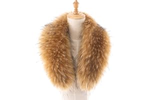 ihreesy - Cuello de piel sintética, piel de zorro con cuello artificial desmontable con botones bufanda de piel sintética de zorro señoras bufanda caliente de invierno