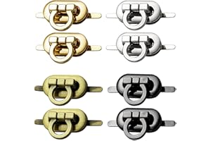 Niaciswe Fermoir Tourniquet pour Sac 8 Pièces Fermoir Sac Fermoir Cartable Verrouillage Fermoir Tourniquet Fermoir Pression en Métal Verrou Tournant Fermoir Serrures pour Sacs à Main 4 Couleurs