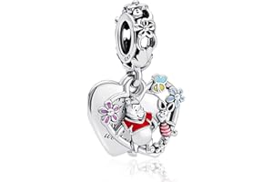 MITSOKU 925 Sterling Silver Charms Collar de pulsera colección navideña de cuentas colgantes peligrosas, lindo encanto animal regalo de niña joyera