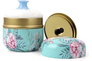 LIONVISON boîtes de poudre pour bébé après le bain,Étui à poudre avec houppette pour poudre corporelle et poudre pour bébé et femme (Vert)