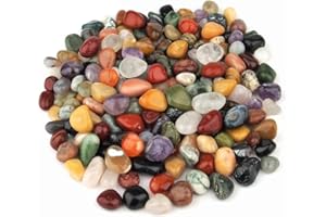 ‎WUNDERSTEIN24 1 kg Wunderstein24 Bunter Trommelsteine - Mix echte Edelsteine - 100% Naturmischung aus Indien Ø ca. 15 – 20 mm Heilsteine Wassersteine Glückssteine Mineralien Dekosteine