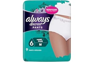 Bragas para pérdidas de orina Always Discreet Plus, talla M, 1 unidad (1 x 9 unidades).