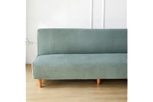 DOTBUY-SHOP Housse de Canape Extensible, Couleur Pure Housse de Canapé-lit Housse de Canapé sans Bras Universel Housse de Futon (190-230cm,Vert Sauge)