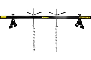 ‎SELLNET Sellnet Motorbrücke 500kg [730-1480mm] Kotflügeltraverse Motorheber Motorhalter Motor Traverse (Schwarz SN0301-3)