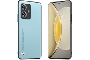 Longstong Funda para el Motorola Moto G54 (6.5") Carcasa de Cuero Metálico de la Serie Code - Azul Claro