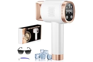 Beauris Laser Hair Removal Device with Painless Ice-Cooling System, Max 21J IPL Hair Removal at Home, Salon Quality Result Lazer Hair Removal for Women and Men, Facial Armpits Leg Body, White Gold
