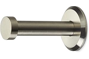 Garderobenhaken TARRA echt Edelstahl massiv Ø 10/15 mm Länge 50 mm Gesamtlänge 53 mm mit Platte Garderobe Wandhaken Haken von SO-TECH®
