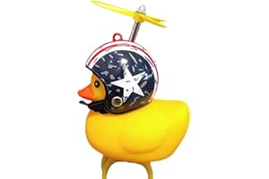 JINGAN Vélo Cloche Vélo Canard,Corne Vélo Canard Jaune avec Casque Et Lumière,Jolies Lumières Vélo pour Enfants, Tout-Petits, Adultes, Cyclisme,1 Pièces