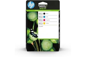 HP 953 6ZC69AE, Negro, Cian, Magenta y Amarillo, Cartuchos de Tinta Originales, Pack de 4, para impresoras HP OfficeJet Pro serie 8200, 8700 y 7700