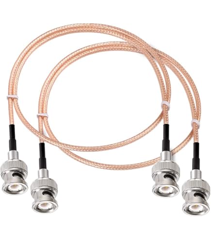 YACSEJAO 2PCS BNC Splitter Kabel 2 in 1 BNC Stecker zu Dual BNC Stecker Koaxial Adapter Kabel für CCTV System, Funk, Modem, Kamera, 40cm