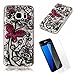 Produktbild KANTAS Weich Silikon Schutzhülle für Samsung Galaxy S7 Hülle {Panzerglas Schutzfolie} Transparent Klar Gummi Gel Ultra Slim Hülle Schwarz Spitze Blume Schmetterling Design TPU Rückseite Durchsichtig Back Cover Handyhülle Crystal Clear Bumper für Samsung Galaxy S7