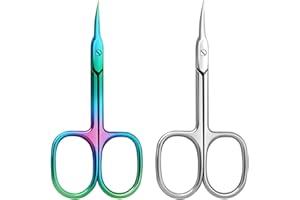 GTYHH Confezione Da 2 Forbici Per Cuticole, Forbici Per Cuticole In Acciaio Inossidabile, Forbici Per Cuticole Curve, Adatte Per Tagliare Le Cuticole, Modellare Le Sopracciglia, Tagliare La Barba