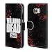 Produktbild Offizielle AMC The Walking Dead Schwarz Logo Brieftasche Handyhülle aus Leder für Samsung Galaxy S6