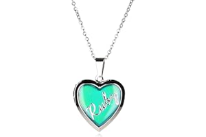 STANDS OUT, SUPPLYING OUTSTANDING GIFTS R to Z Girls Personalised Name Heart Shaped Mood Locket Pendant Kids Necklace