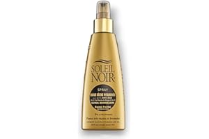 Soleil Noir - Huile Sèche Ultra-Bronzante Vitaminée sans Filtre - Peaux Très Mates et Bronzées - Actifs Anti-Âge et Vitamines - Fabrication Française - Flacon Pompe, 150 ml