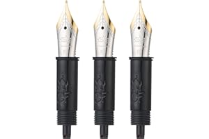 LANXIVI Jinhao 82 Pióro wieczne, średnia stalówka z czarnym wykończeniem, kompatybilne z piórem wiecznym Jinhao 82, 88, 95, zestaw 3 szt