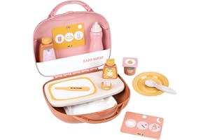Smoby - Baby Nurse - Vanity - Mini Valise - Prendre Soin de Son Bébé - 13 Accessoires - Assiette, Biberon, Flacon de Crème, Pot de Yaourt Et Autres - A Partir de 3 Ans - Fabrication Française