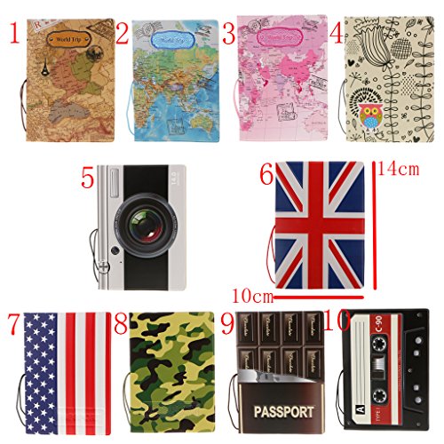 Porte-Passeport-en-Cuir-PVC-de-Motifs-Divers-Etui-de-Passeport-Accessoire-de-Voyage