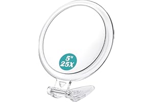 B Beauty Planet Lusterko powiększające 25x, dwustronne lusterko ręczne, z 10-krotnym zestawem luster z przyssawkami, składany, stół i podróż