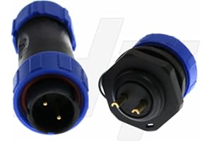 HANGTON CONNECT HangTon HE17 2-poliger Stecker für den Außenbereich, wasserdicht, IP68, Rundsteckdose, Stecker-Stecker, Lötstecker, 12 A, Schnelltrennung, 1 Set