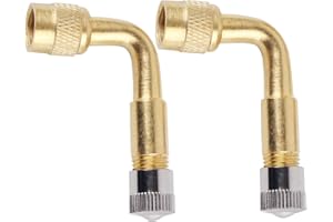 YIKAOMAI Ventilverlängerung Kupferventiladapter Winkelventilverlängerung Autoventil Reifenventilverlängerung Winkelventil für Auto Motorrad Fahrrad Scooter (90°-Winkel)