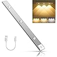 Vinskep Motion Sensor Cabinet Mood Light,45Cm Wireless Closet Light, 1500Mah Rechargeable Dimmable Led Light Bar with 3 Light Colors,Magnetic Install (1800K-6500K) - Aluminium,White(Pack of 1)