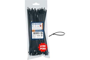 Velamp Fascette stringicavo - Colore nero - 2,5 x 100mm - Confezione 100pz - Ideali per cablaggi elettrici
