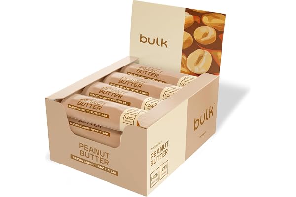 Bulk Macro Munch Barre Protéinée | White Chocolat Arachide Butter | 12 x 62g | 20g de protéines par barre | Faible en sucre | Riche en fibres | Texture à trois couches | Idéale à emporter