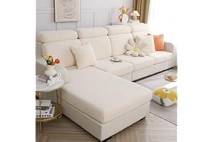 ‎TOPCHANCES TOPCHANCES Sofa Sitzkissenbezüge - Universal Stretch Sofa Schonbezüge Couch Sitzbezug L-Form, Weich Sofasitzbezug Couch Chaiselüberzüge, Sofa Kissenschutz Bezüge (Beiger Weizen)