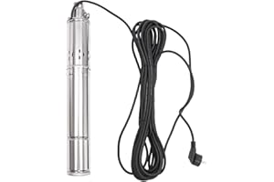 CIOUNMB 550W 230V Tiefbrunnenpumpe 2850r/min, Durchfluss 1.8m³/395.94 gal/h, Förderhöhe 90m/295.28 ft, Tauchtiefe 60m/196.85 ft, Edelstahl Tauchbrunnenpumpe, Wasserpumpe, Brunnenpumpe, Tauchpumpe, Rohrpumpe