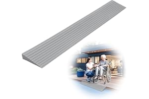 MIUUIPI Door Threshold Ramps, Non-Slip Surface, Threshold Ramp, PVC Wheelchair Ramp, Rubber Ramp, Threshold Ramp for Prams, Wheelchair, Rollator or e Scooter (Grey, 100 x 8 x 2.5 cm)