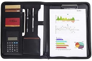 Leathario Portfolio A4 Mówca Biurowa Teczka Teczka Folder PU Agenda Case dla dyrektora