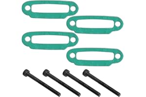YINETTECH 4pcs Exhaust Manifold Gasket Bolts for Car 1/10 Model Engine Gasket Exhaust Manifold Accessories Vehicle Replacement Parts Metal Paper Parts Green Black