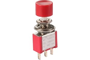 SOURCING MAP Sourcingmap AC 2A/250V 5A/120V 3 Pin SPDT Momentary Push Button Pushbutton Switch 1 NO 1 NC