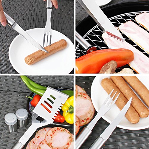 24-teilig Grillbesteck BBQ Besteck Set Grillset Tool Set mit Koffer barbecue … - 7