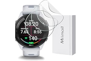Miimall [Lot de 3] Compatible avec Garmin Forerunner 265, protecteur d'écran HD transparent en TPU souple avec bords incurvés 3D anti-rayures et sans bulles pour Garmin Forerunner 265
