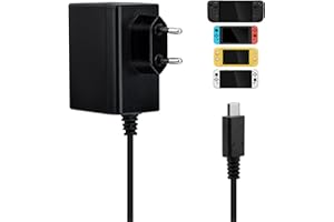 Mcbazel 45 W Switch Fuente de alimentación AC Adaptador de carga para Nintendo Switch 2, 1.5M/5FT Switch Cable de carga 15V/2,6A Cargador rápido para Nintendo Switch/Lite/OLED/Deck/Dock/Pro/2 Gamepad